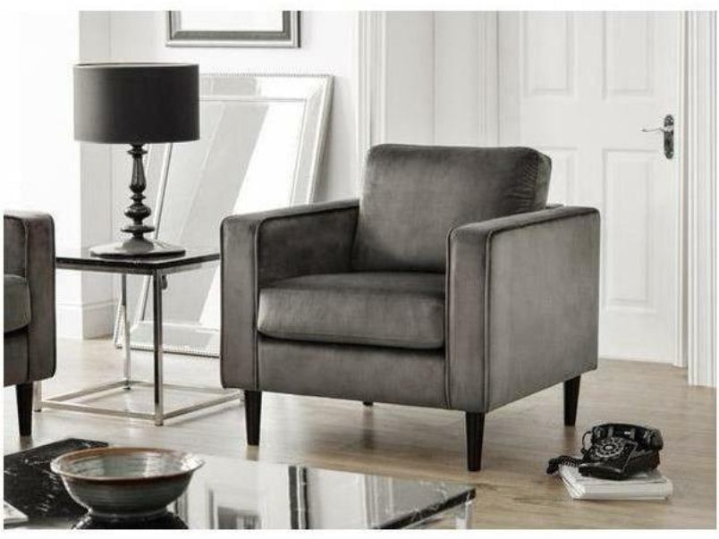 Hayward Grey Velvet Armchair