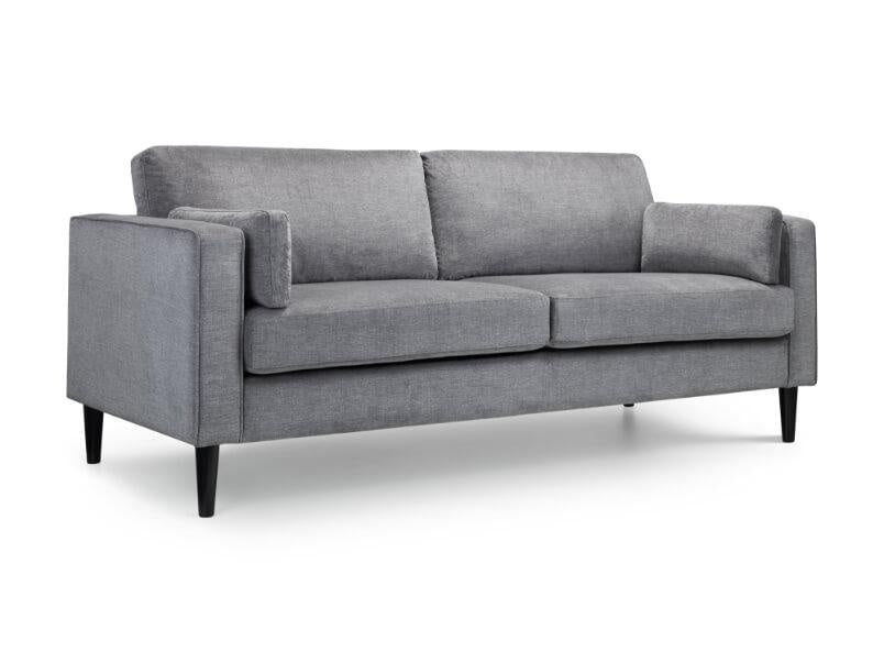 Hayward 3 Seater Dark Grey Chenille Fabric