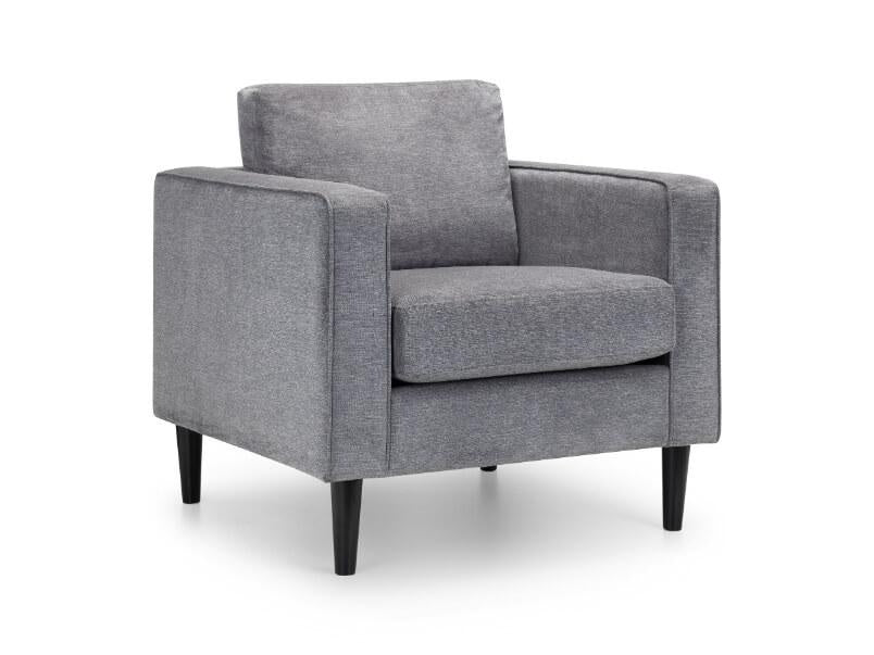 Hayward Chair Dark Grey Chenille Fabric