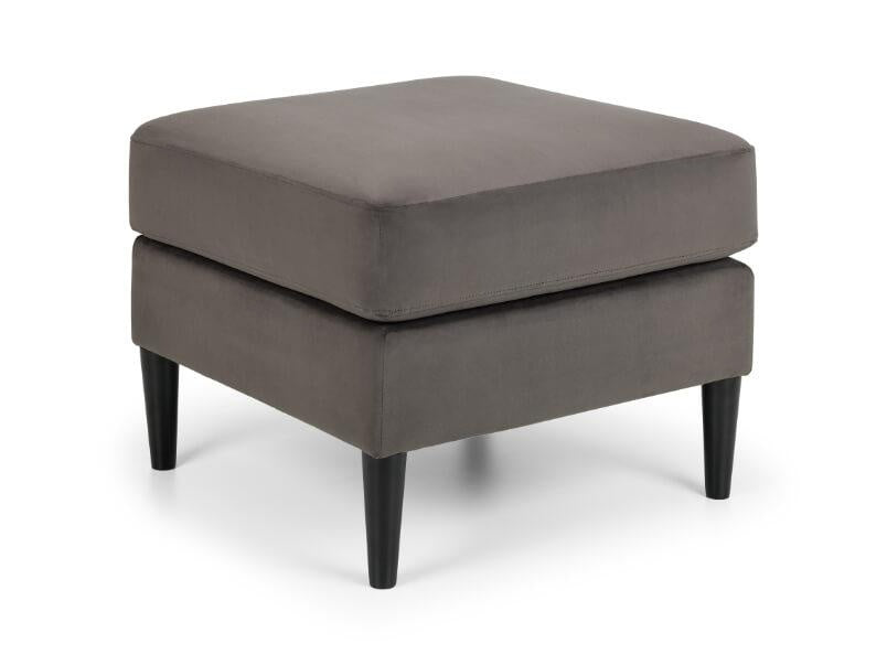 Hadley Ottoman Grey Velvet