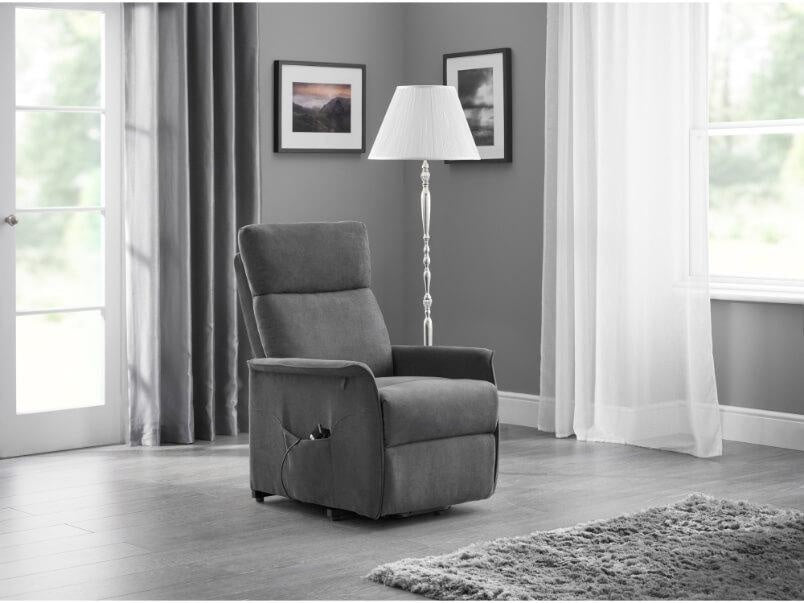 Helena Rise & Recline Chair Charcoal Fabric