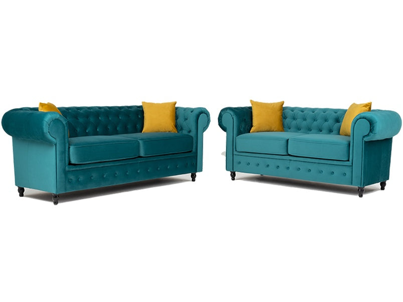 Alderley 3+2 Plush Velvet Sofa Set