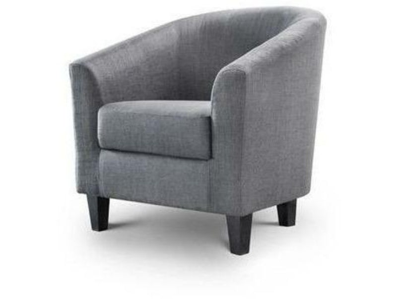 Hugo Tub Chair Slate Grey Linen Fabric