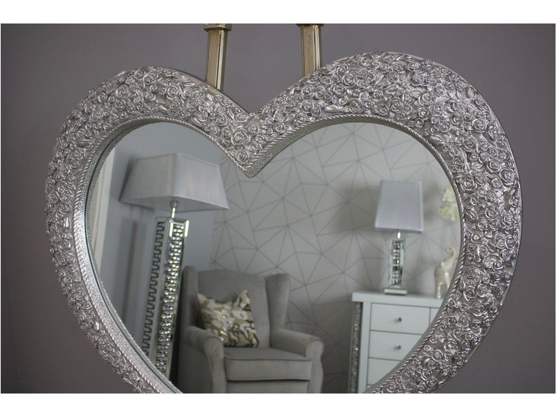 Rosa Heart Mirror Chrome