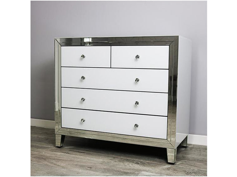 Bianco White MDF Large Multi Drawer Chest