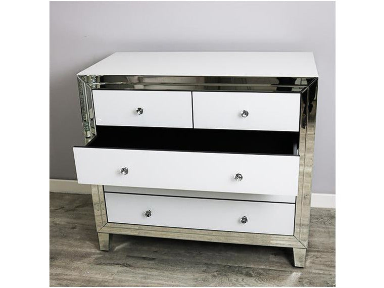 Bianco White MDF Large Multi Drawer Chest