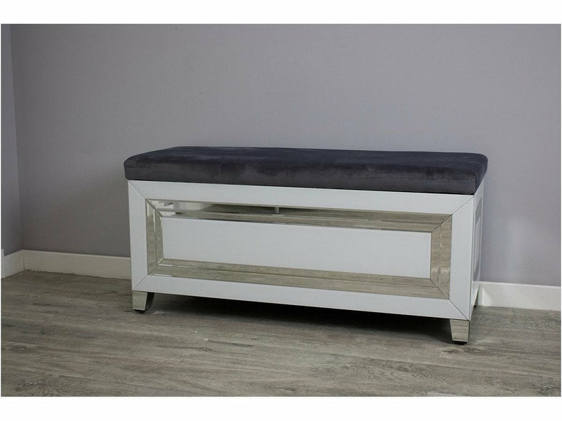 Bianco White MDF Ottoman