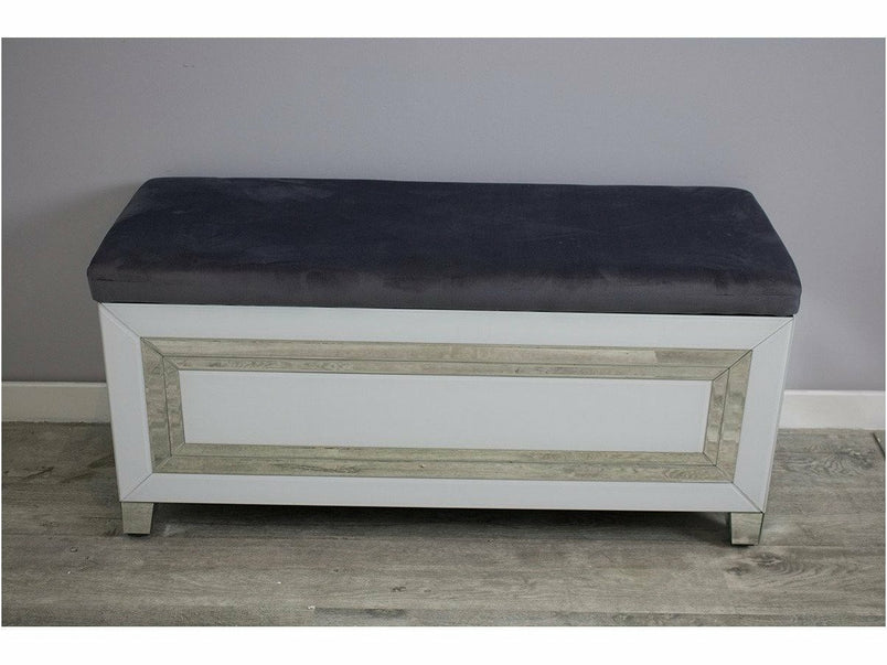 Bianco White MDF Ottoman