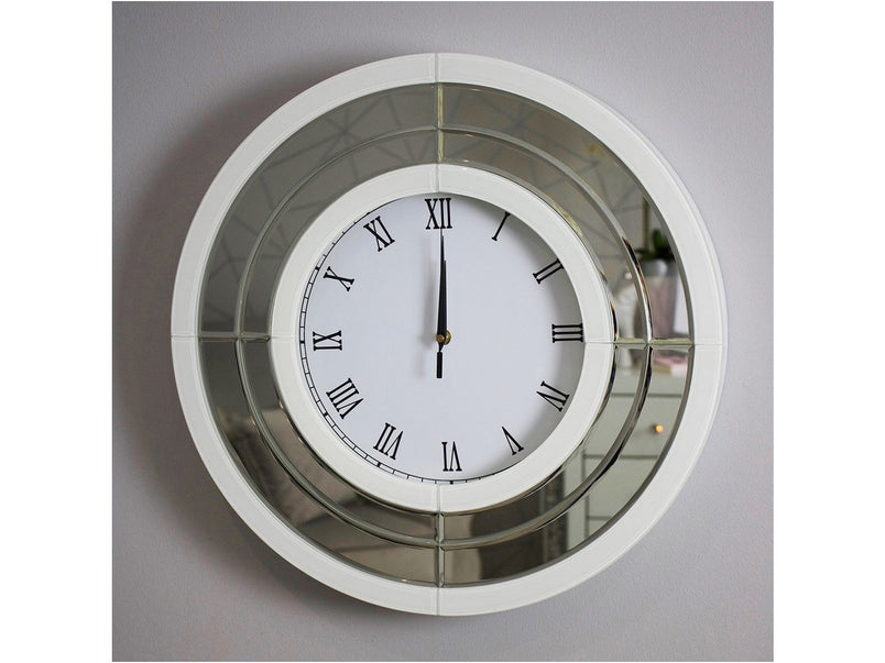 Bianco White Glass Clock