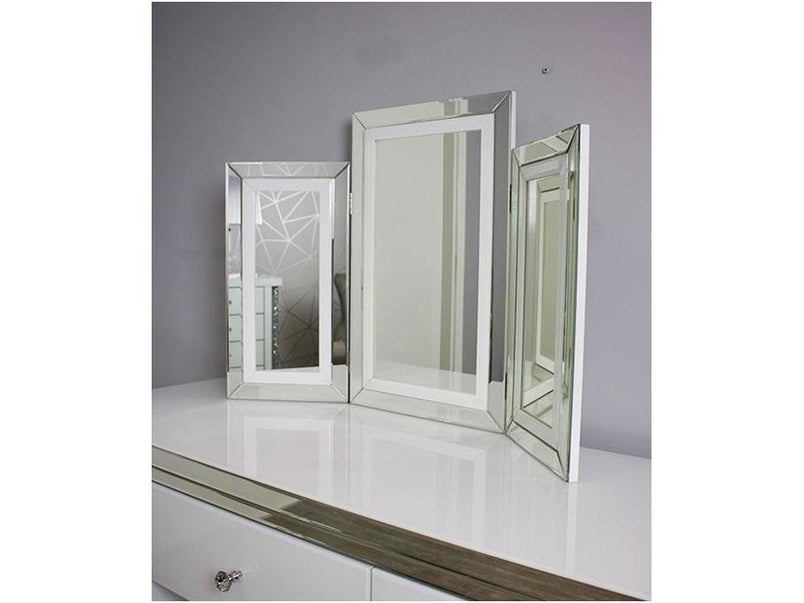 Bianco White MDF Glass dressing table set