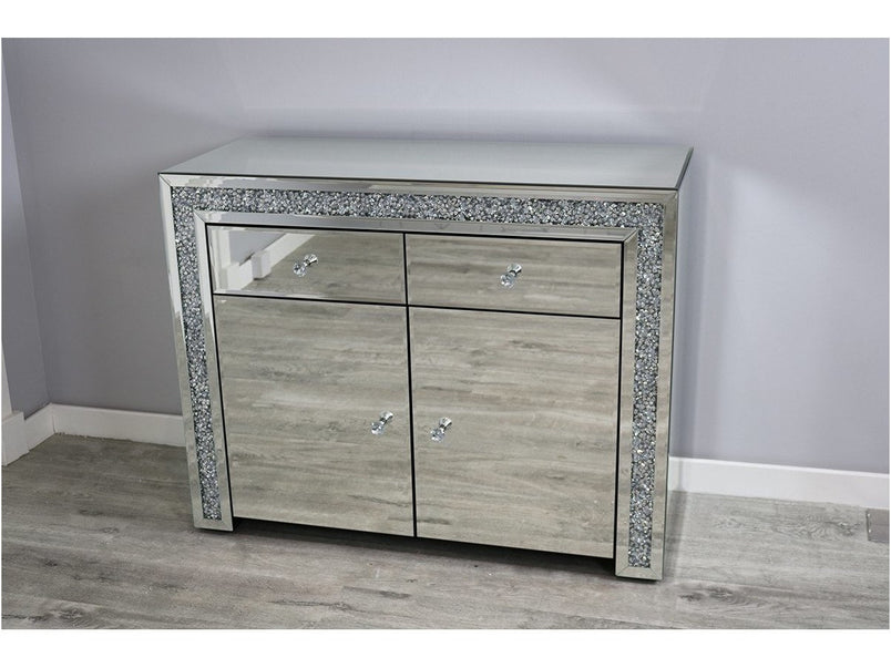 Mocka Silver MDF Glass Sideboard