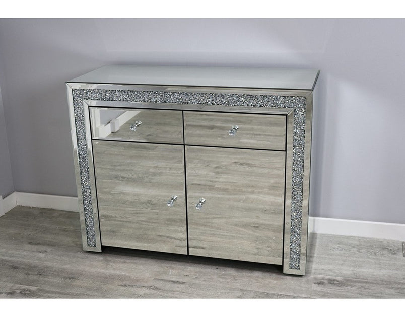 Mocka Silver MDF Glass Sideboard