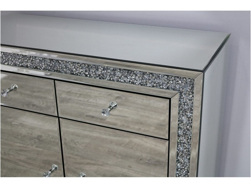 Mocka Silver MDF Glass Sideboard