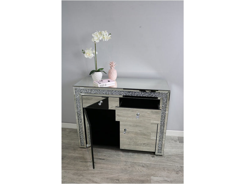 Mocka Silver MDF Glass Sideboard