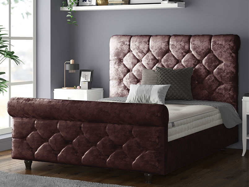 Jasmine Bed Crush Velvet Mulberry