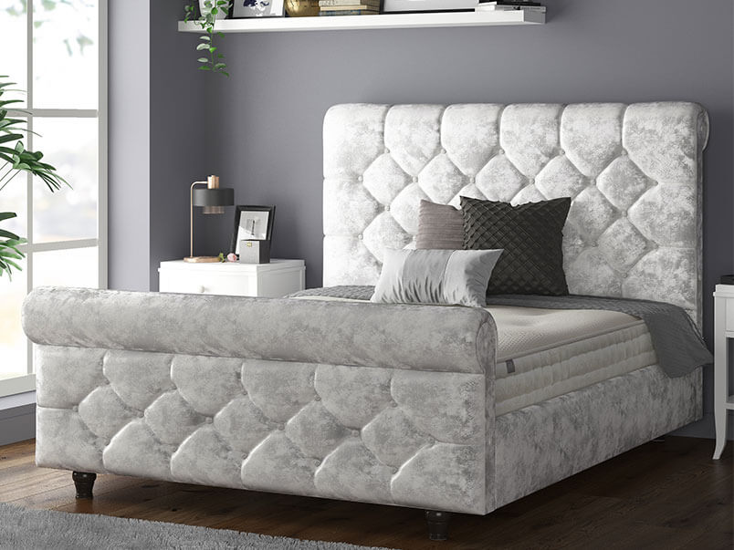 Jasmine Bed Crush Velvet Silver