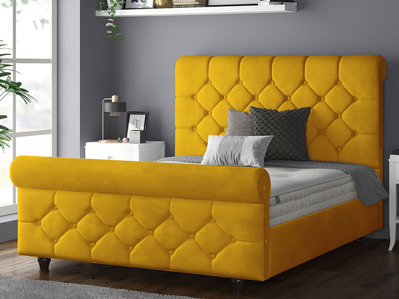 Jasmine Bed Plush Velvet Turmeric