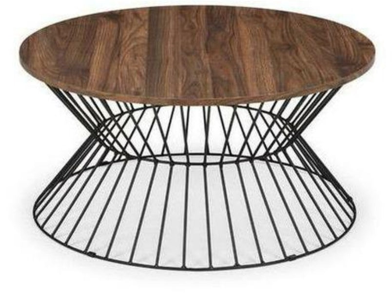 Jersey Round Wire Coffee Table Walnut