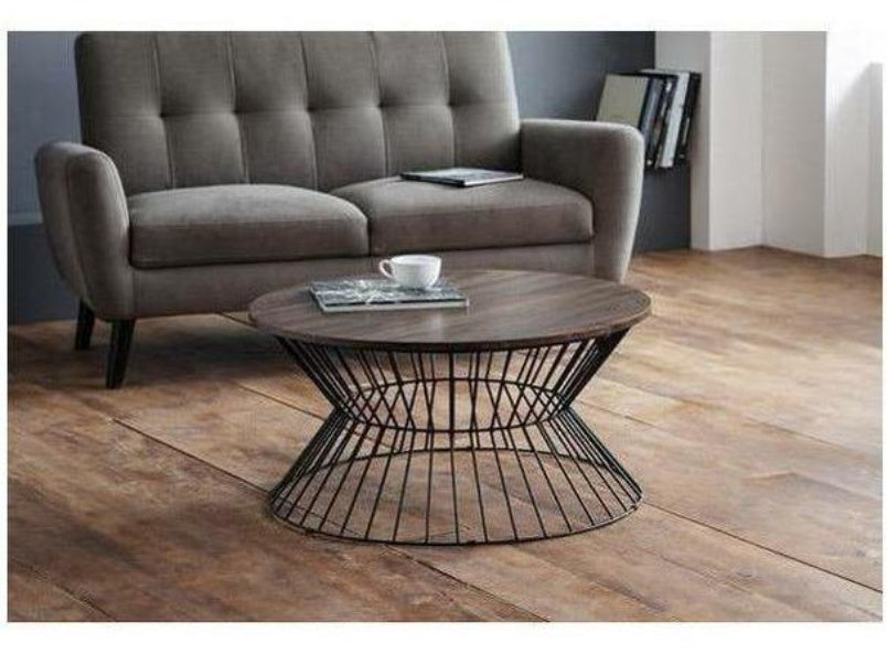 Jersey Round Wire Coffee Table Walnut