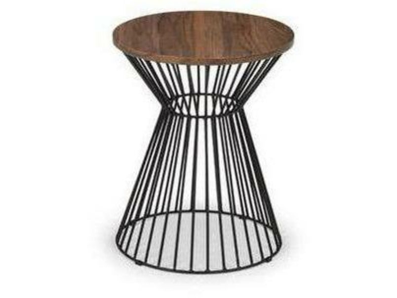 Jersey Round Wire Lamp Table Walnut