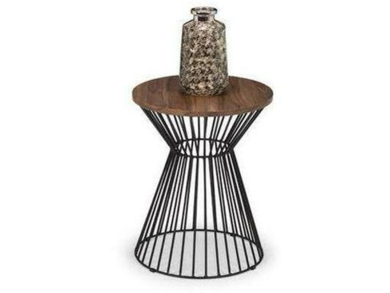 Jersey Round Wire Lamp Table Walnut