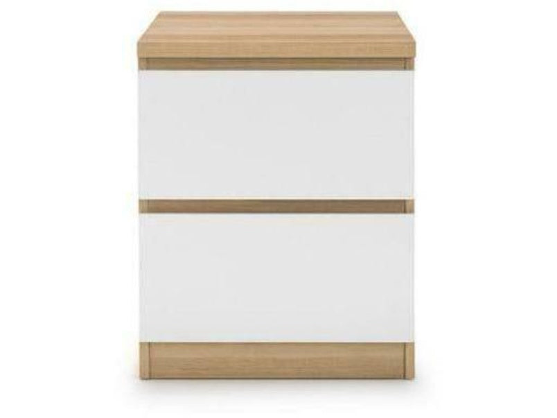 Jupiter 2 Drawer Bedside White & Oak