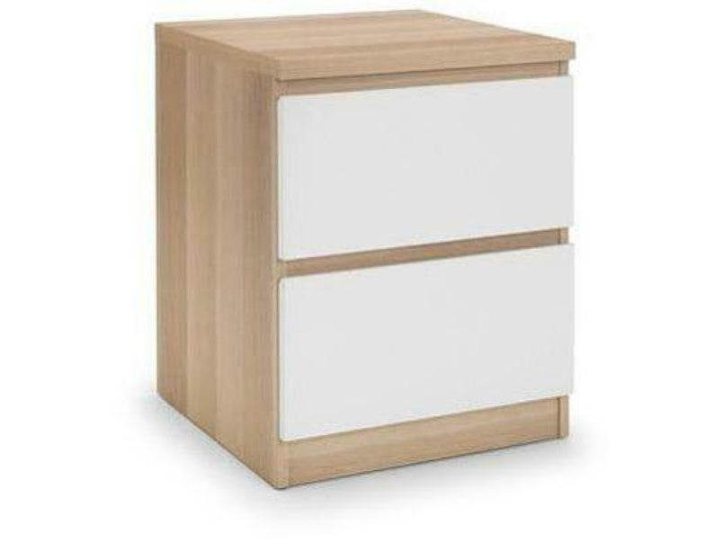 Jupiter 2 Drawer Bedside White & Oak