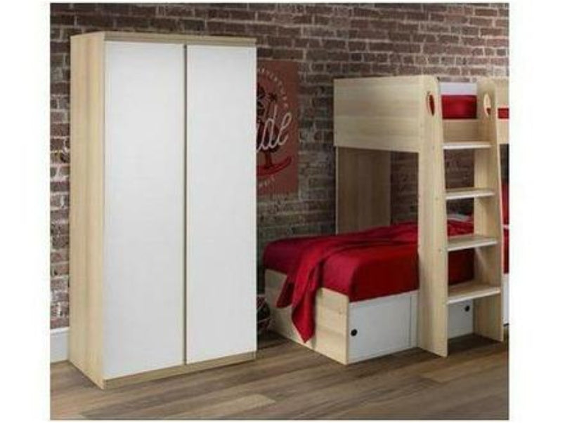 Jupiter 2 Door Wardrobe White/Oak