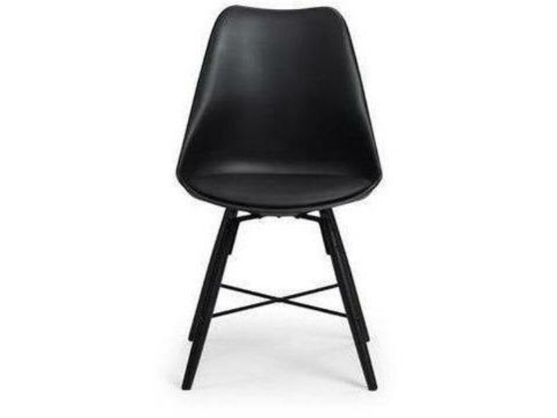 Kari Dining Chair Black Seat with Black Legs (Pack of 2)
