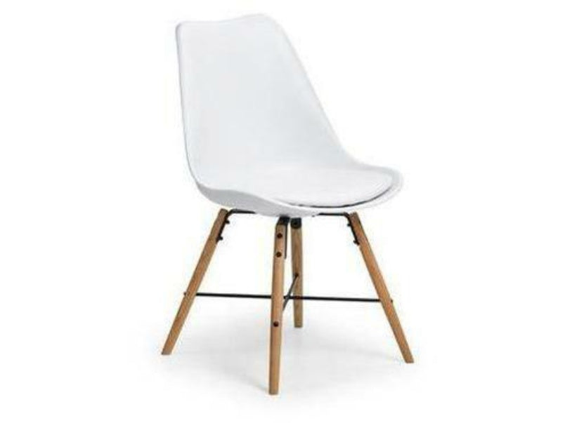 Kari Dining Chair White Seat with Oak Legs (Pack of 2)