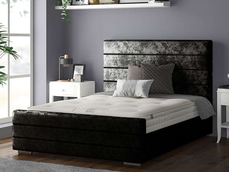 Kiara Bed Crush Velevt Black