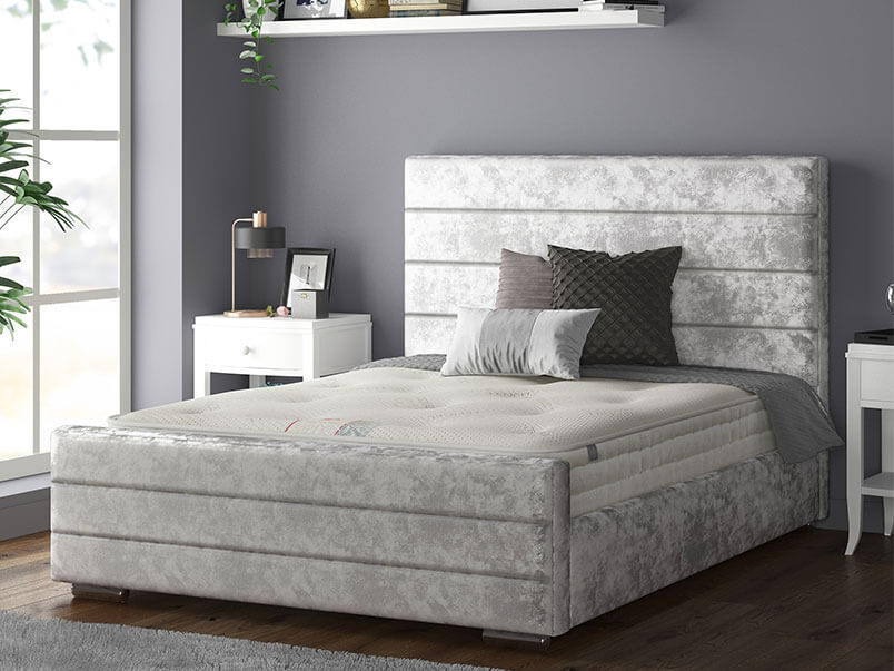 Kiara Bed Crush Velevt Silver