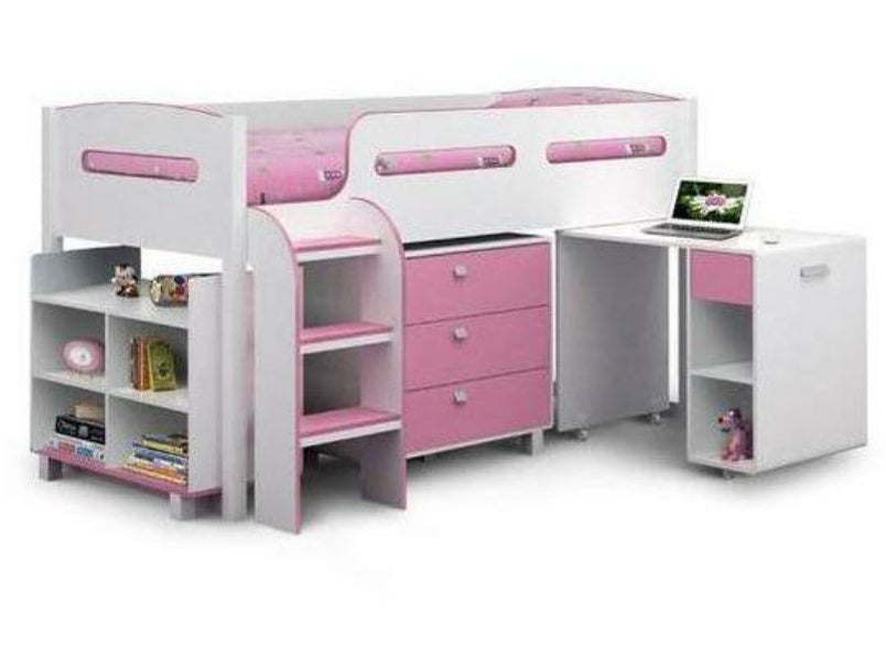 Kimbo White Pink Finish Cabin Bed