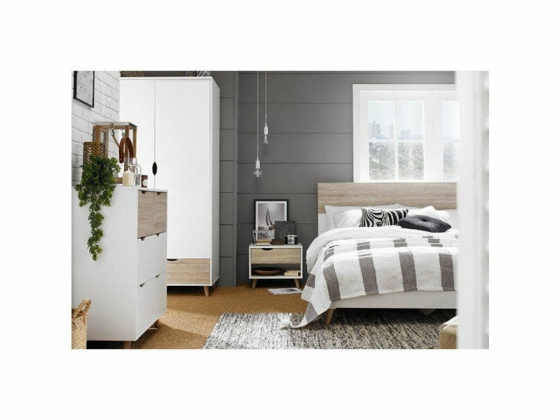 Stockholm 2 Door Wardrobe White-Oak