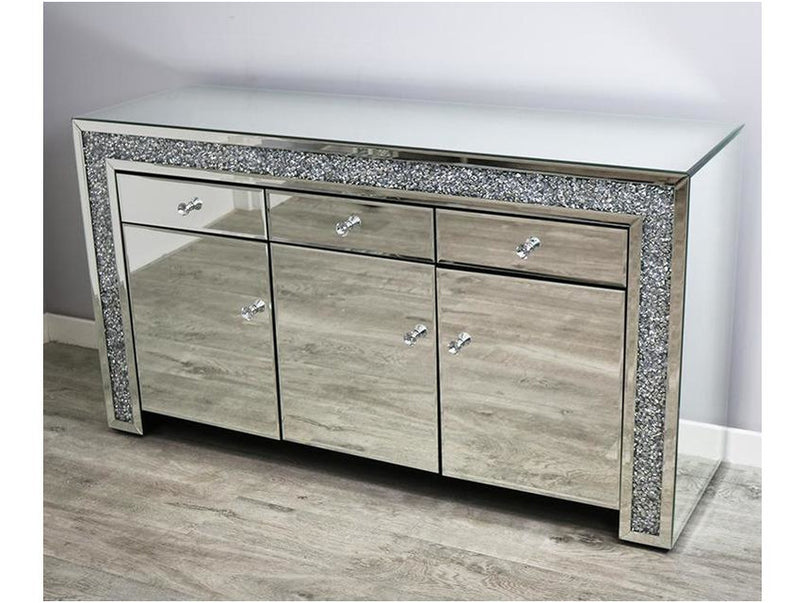 Mocka Silver Glass Sideboard