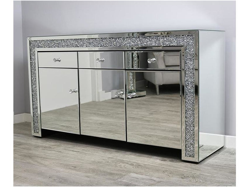 Mocka Silver Glass Sideboard