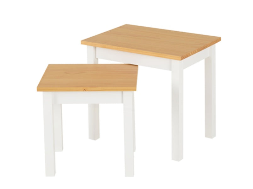 Ludlow Nest Of Tables White/Oak Effect