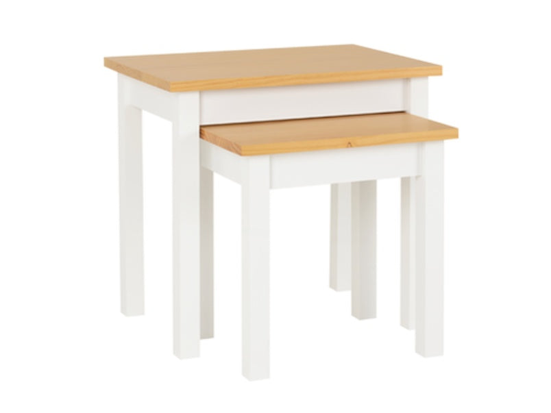 Ludlow Nest Of Tables White/Oak Effect