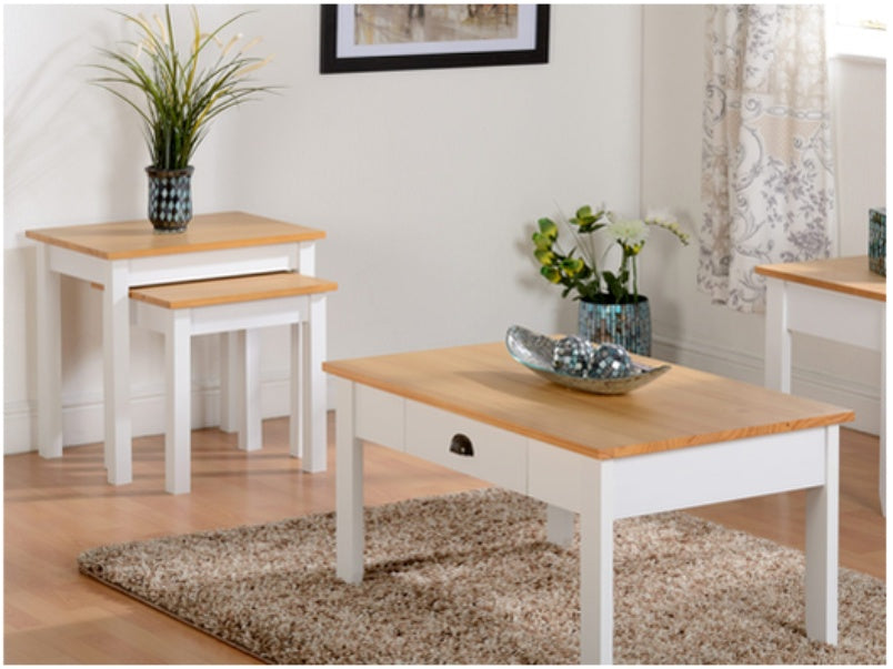 Ludlow Nest Of Tables White/Oak Effect