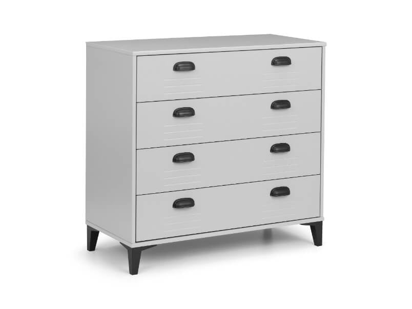 Lakers Locker 4 Drawer Chest Grey & Black