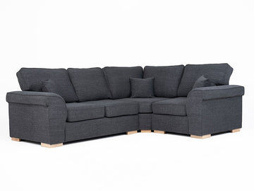 Leather &amp; Fabric Corner Sofa