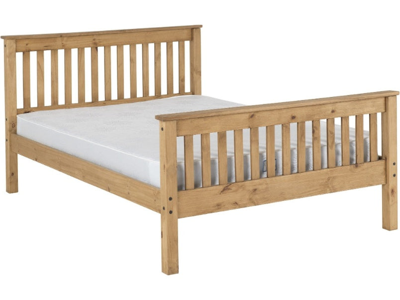 Monaco 5ft High End Bed Distressed Waxed Pine