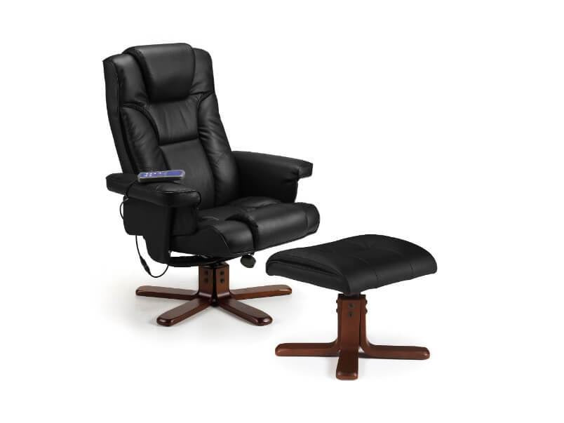 Malmo Massage Recliner & Stool Faux Leather