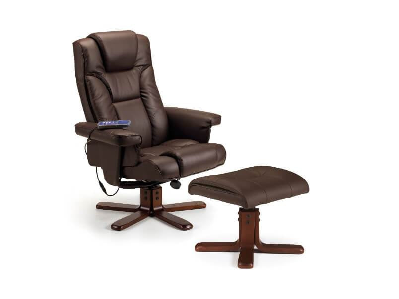 Malmo Massage Recliner & Stool Faux Leather