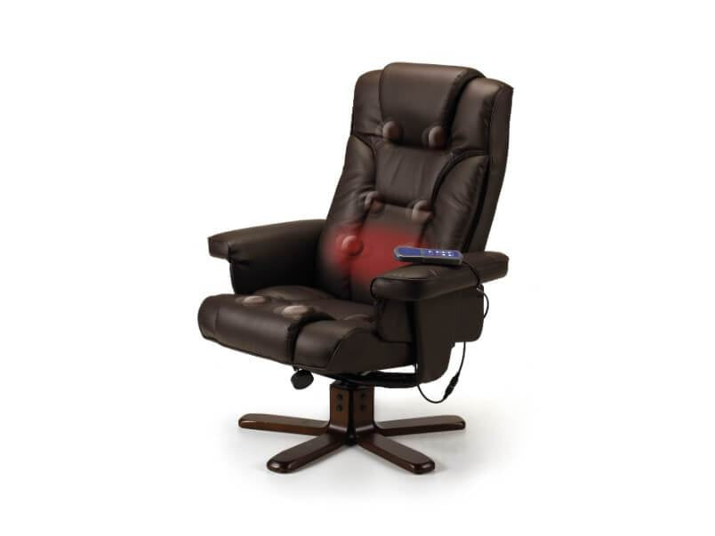 Malmo Massage Recliner & Stool Faux Leather