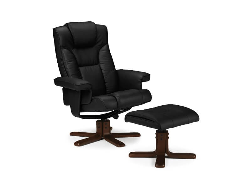 Malmo Swivel Recliner & Stool Faux Leather