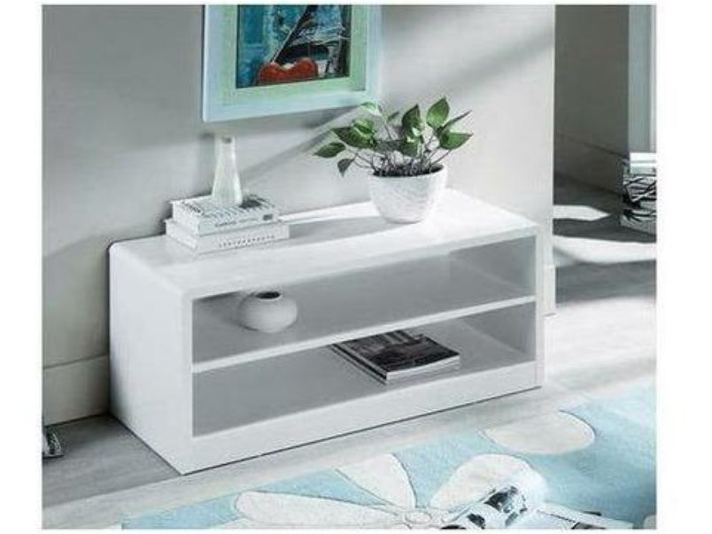 Manhattan High Gloss White Compact Tv Unit