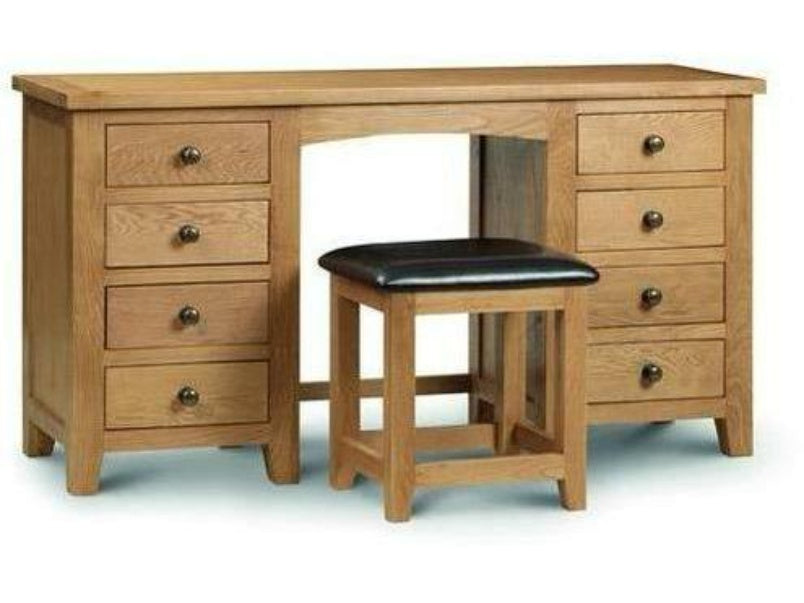 Marlborough Oak Twin Pedestal Dressing Table Ass