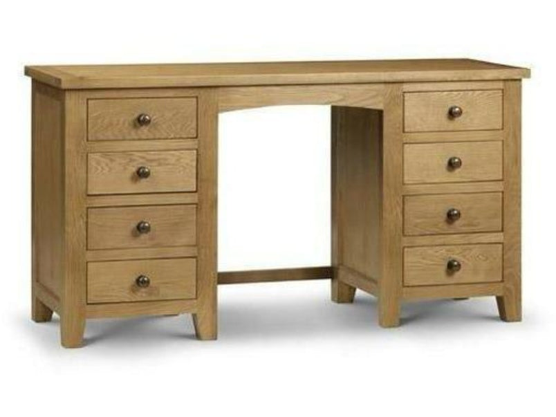 Marlborough Oak Twin Pedestal Dressing Table Ass