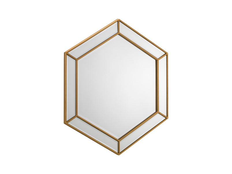 Melody Hexagonal Gold Wall Mirror Gold
